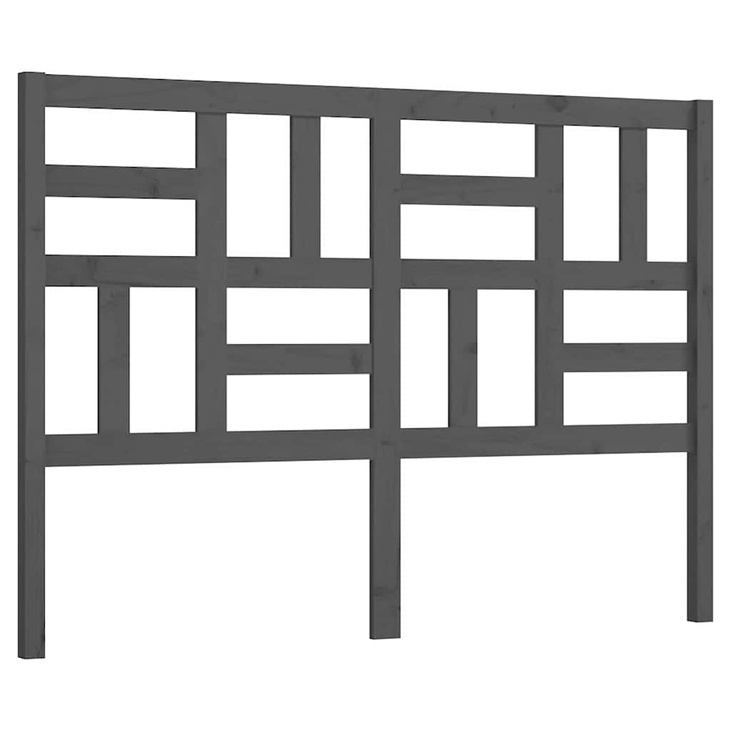 Vidaxl hoofdbord 126x4x104 cm massief grenenhout grijs