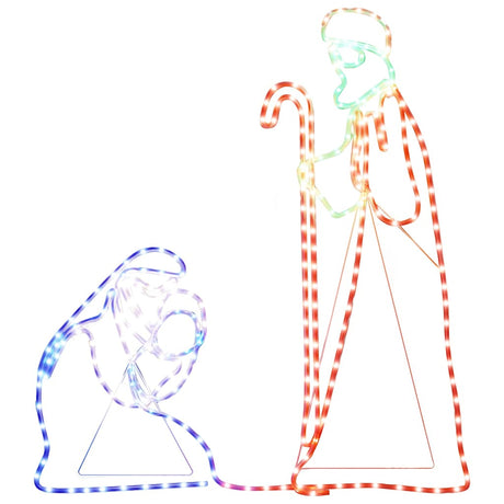 Vidaxl kerstfiguren jozef en maria met 264 led's 40x55 en 38x100 cm