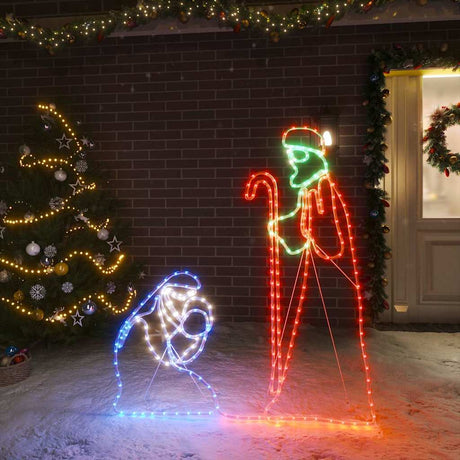 Vidaxl kerstfiguren jozef en maria met 264 led's 40x55 en 38x100 cm