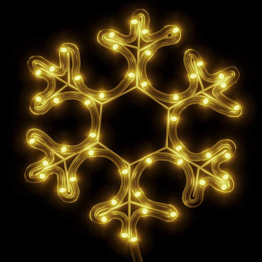 Vidaxl kerstfiguur sneeuwvlok met 48 warmwitte led's 27x27 cm