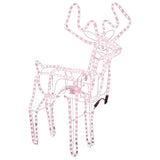 VidaXL Kerstfiguur rendier met bewegende kop warmwit 76x42x87 cm