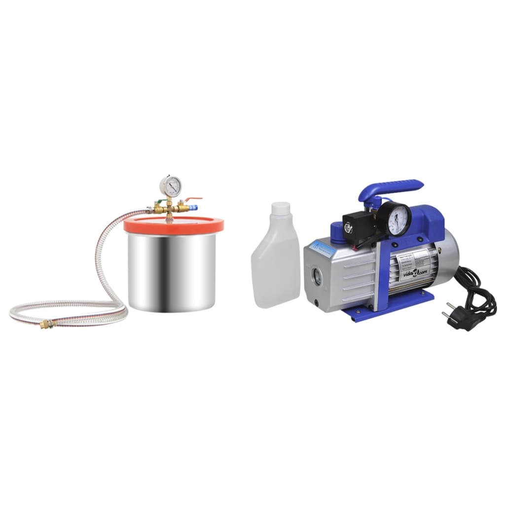 Vidaxl vacuümkamer met 1-traps pomp 7,4 l