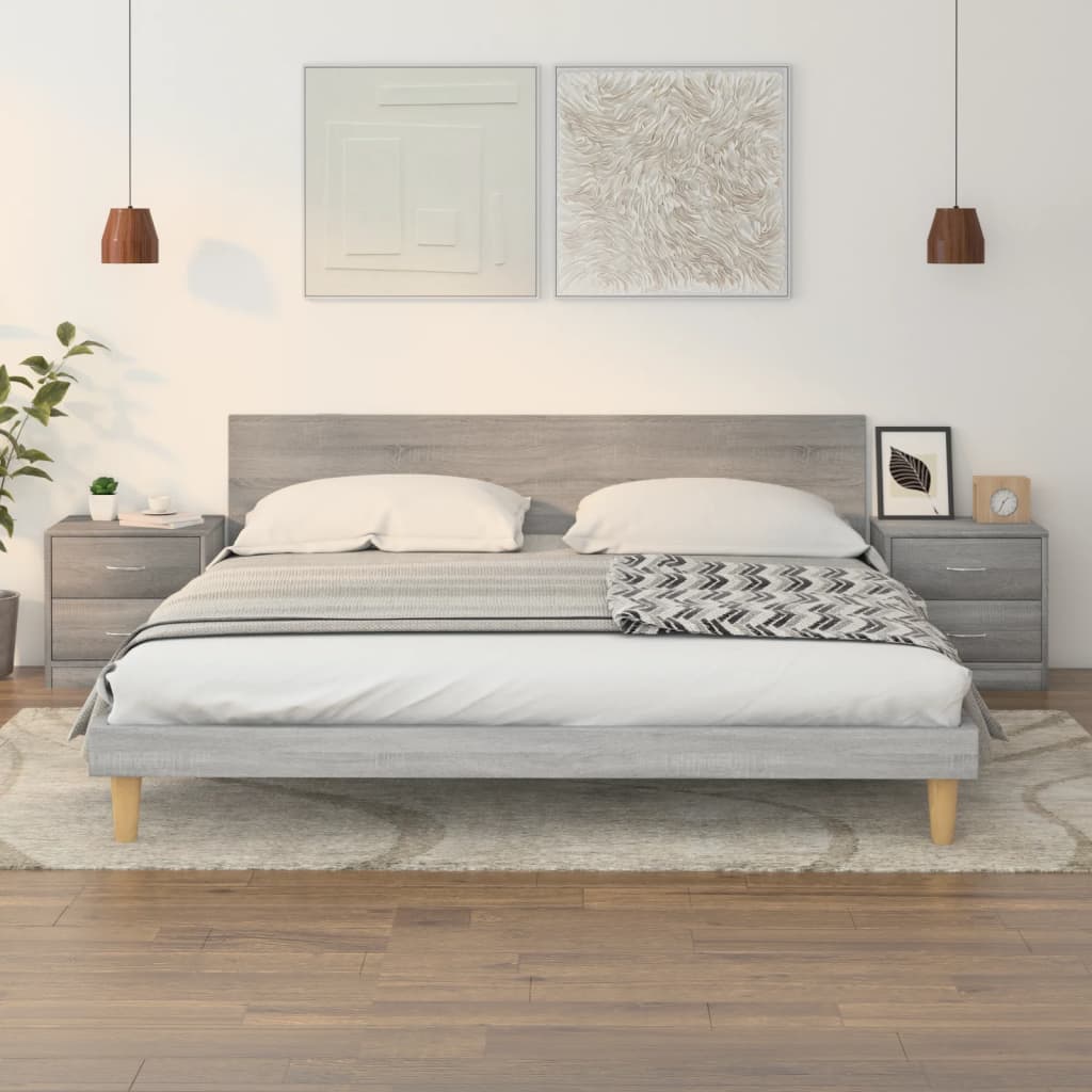 Vidaxl nachtkastjes 2 st 40x30x40 cm bewerkt hout grijs sonoma eiken