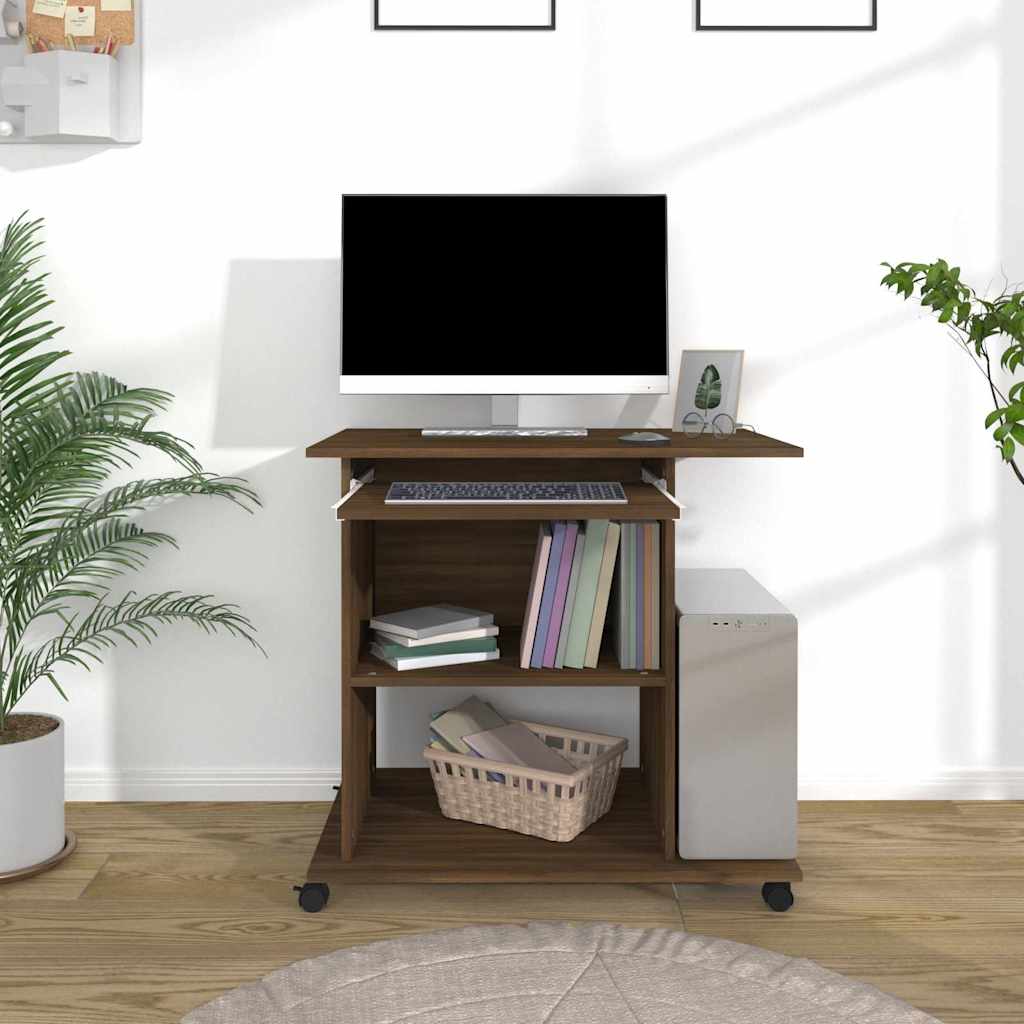 Vidaxl computerbureau 80x50x75 cm bewerkt hout bruin eikenkleur