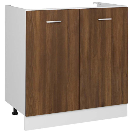 Vidaxl gootsteenkast lyon 80x46x81,5 cm bewerkt hout bruin eikenkleur