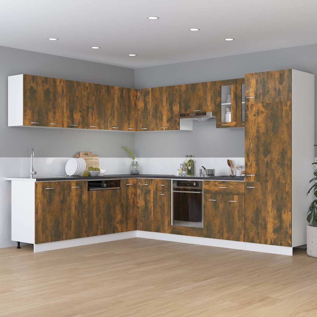 Vidaxl bovenkast lyon 50x31x60 cm bewerkt hout gerookt eikenkleurig