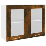 Vidaxl bovenkast lyon 80x31x60 cm bewerkt hout gerookt eikenkleurig