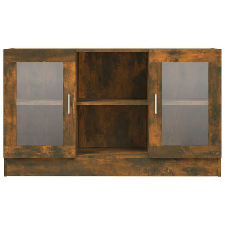 Vidaxl vitrinekast 120x30,5x70 cm bewerkt hout gerookt eikenkleurig