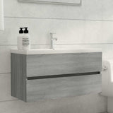 Vidaxl wastafelkast 90x38,5x45 cm bewerkt hout grijs sonoma eikenkleur