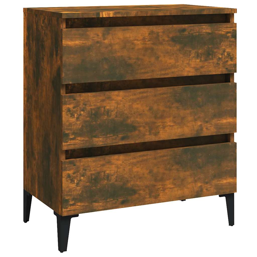 Vidaxl dressoir 60x35x69 cm bewerkt hout gerookt eikenkleurig
