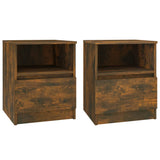 Vidaxl nachtkastjes 2 st 40x40x50 cm bewerkt hout gerookt eikenkleurig