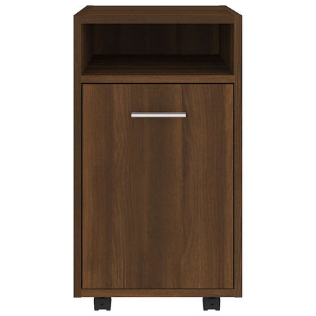 Vidaxl bijzetkast met wielen 33x38x60 cm bewerkt hout bruineikenkleur