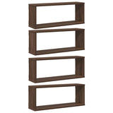 Vidaxl wandschappen kubus 4 st 60x15x23 cm bewerkt hout bruin eiken