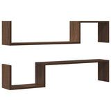 Vidaxl wandschappen 2 st 100x15x20 cm bewerkt hout bruin eikenkleur