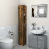 Vidaxl badkamerkast 25x26,5x170 cm bewerkt hout gerookt eikenkleurig