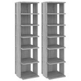 Vidaxl schoenenrekken 2 st 27,5x27x102 cm bewerkt hout grijs sonoma