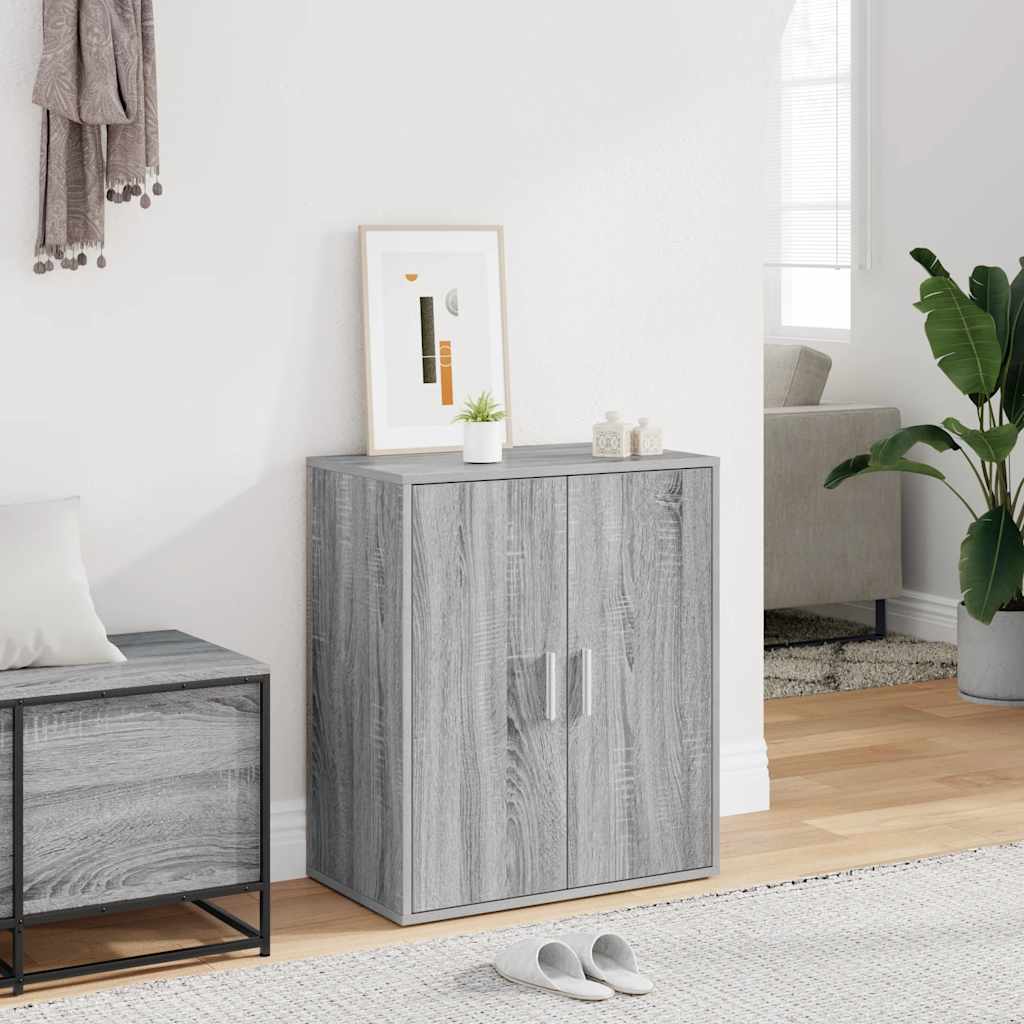 Vidaxl schoenenkast 60x35x70 cm bewerkt hout grijs sonoma eikenkleurig