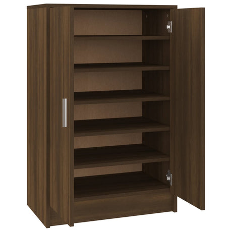 Vidaxl schoenenkast 60x35x92 cm bewerkt hout bruin eikenkleur
