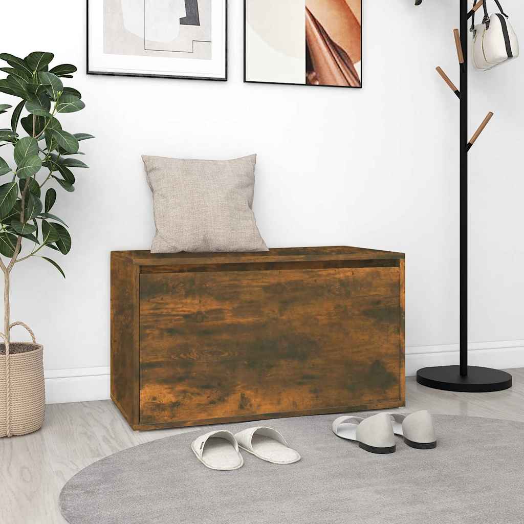 Vidaxl halbankje 80x40x45 cm bewerkt hout gerookt eikenkleurig
