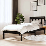 Vidaxl bedframe massief hout zwart 75x190 cm