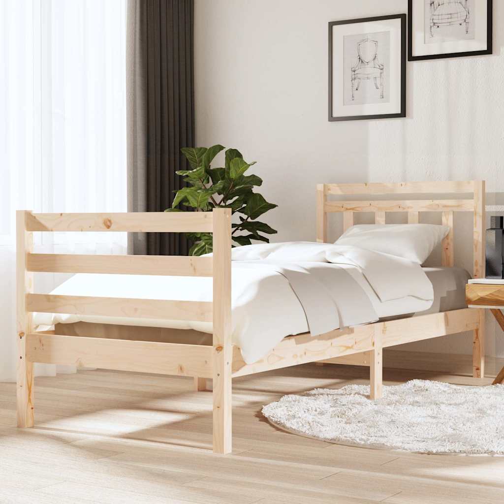 Vidaxl bedframe massief hout 75x190 cm