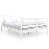 Vidaxl bedframe massief hout wit 135x190 cm