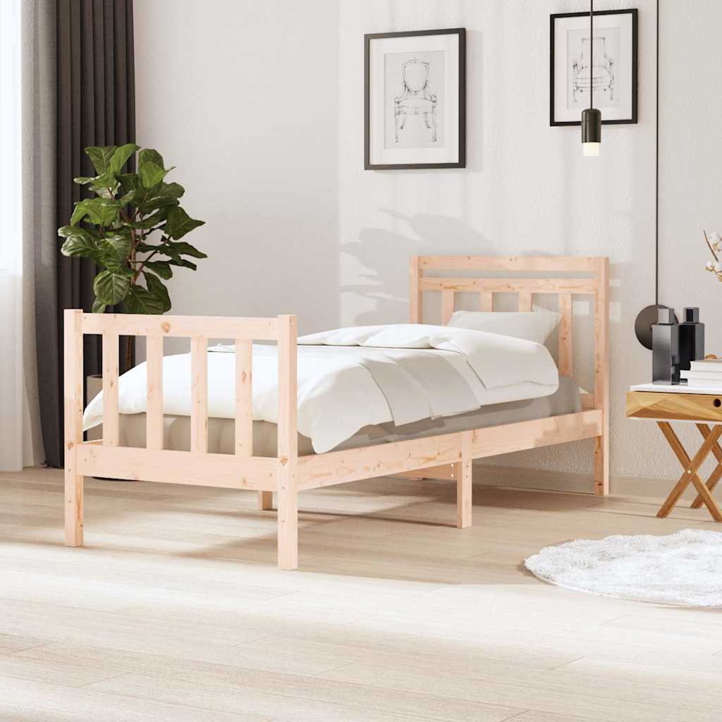 Vidaxl bedframe massief hout 75x190 cm