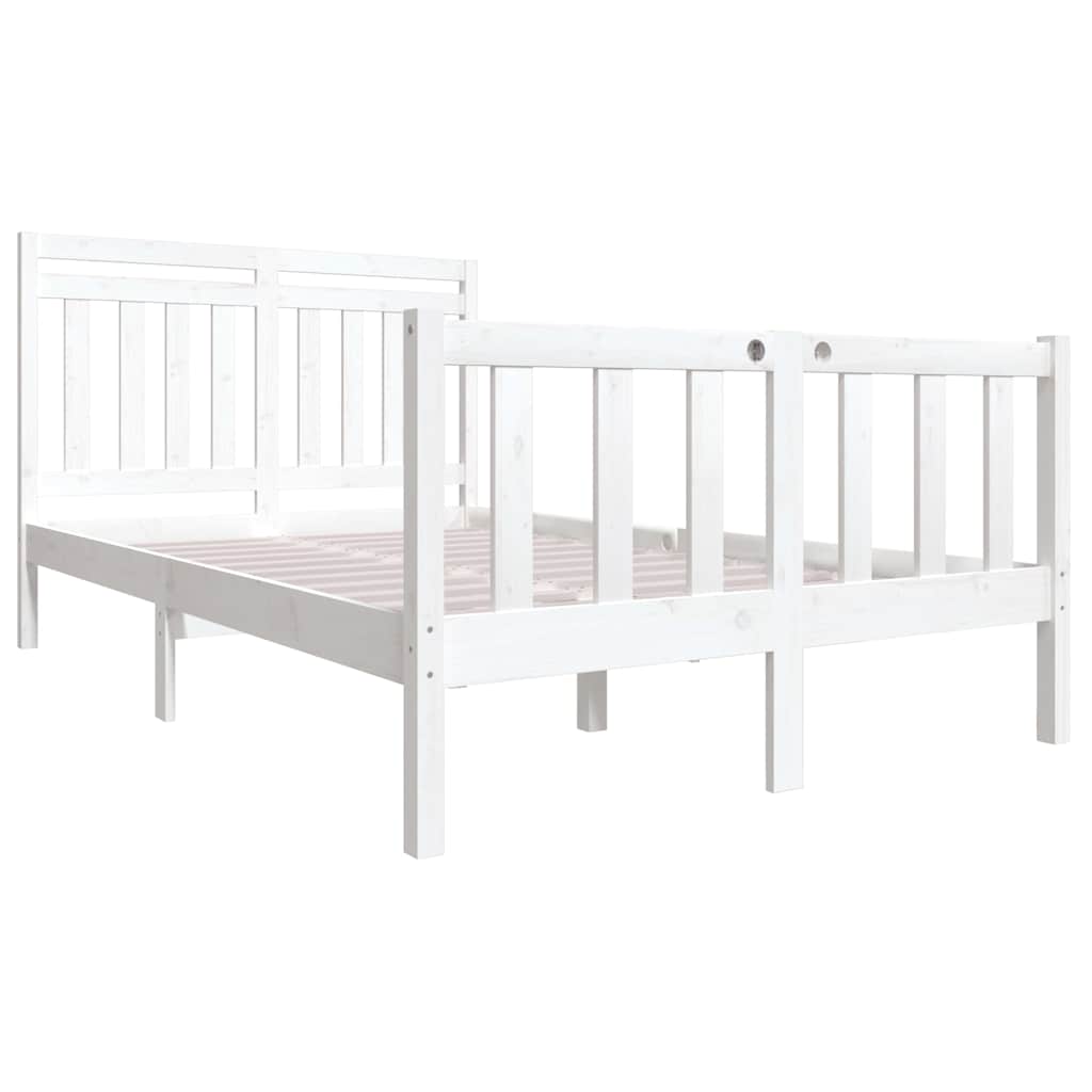 Vidaxl bedframe massief hout wit 140x190 cm