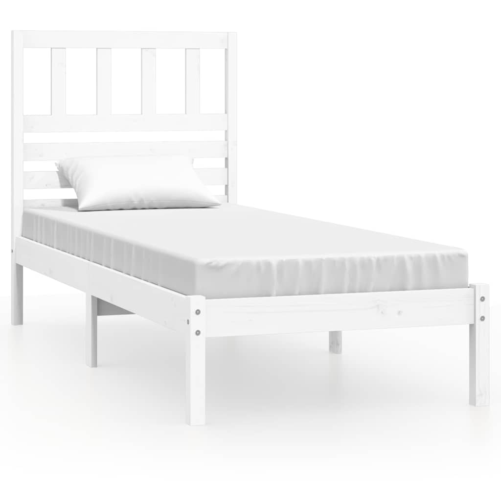 Vidaxl bedframe zonder matras massief grenenhout wit 75x190 cm