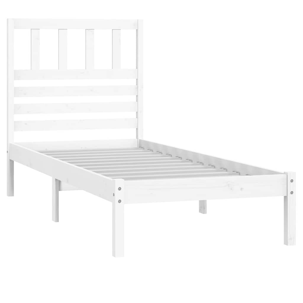 Vidaxl bedframe zonder matras massief grenenhout wit 75x190 cm