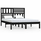 Vidaxl bedframe massief grenenhout zwart 140x190 cm