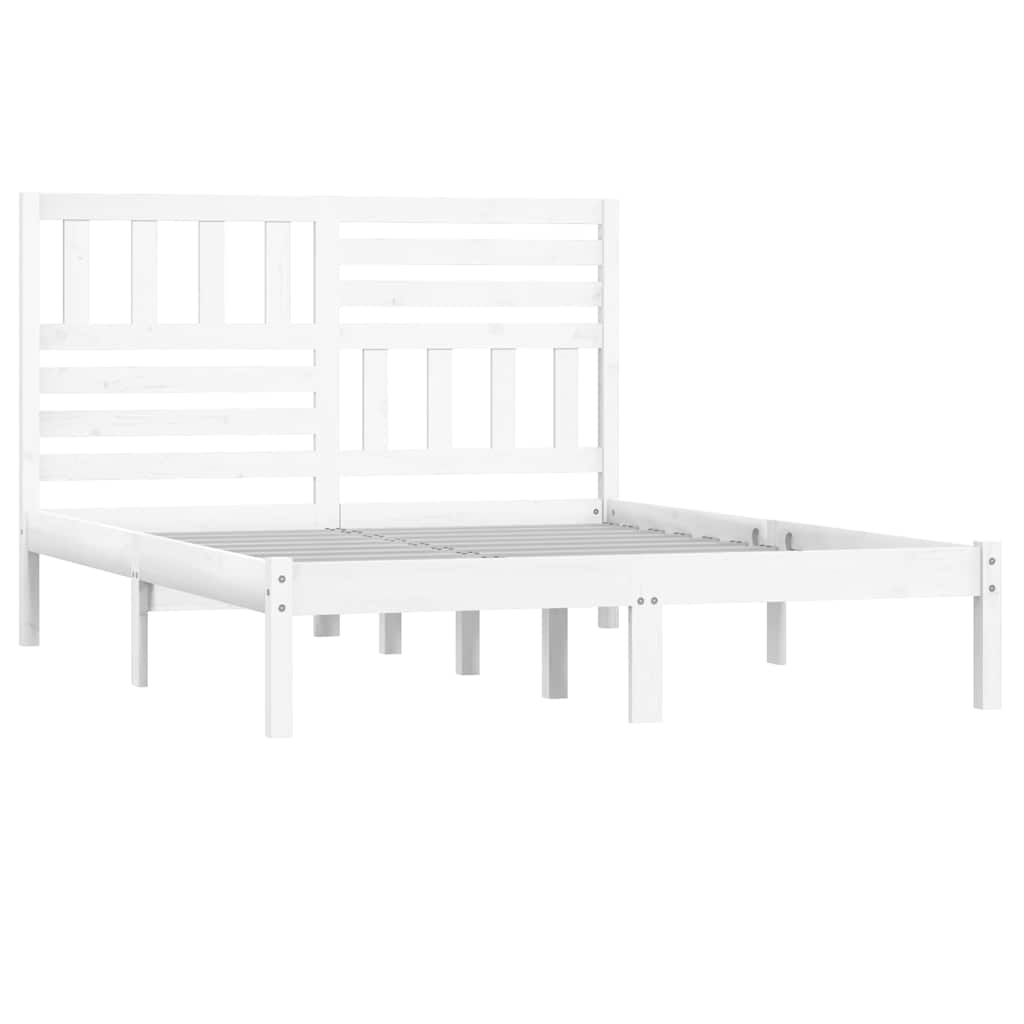 Vidaxl bedframe zonder matras massief grenenhout wit 150x200 cm