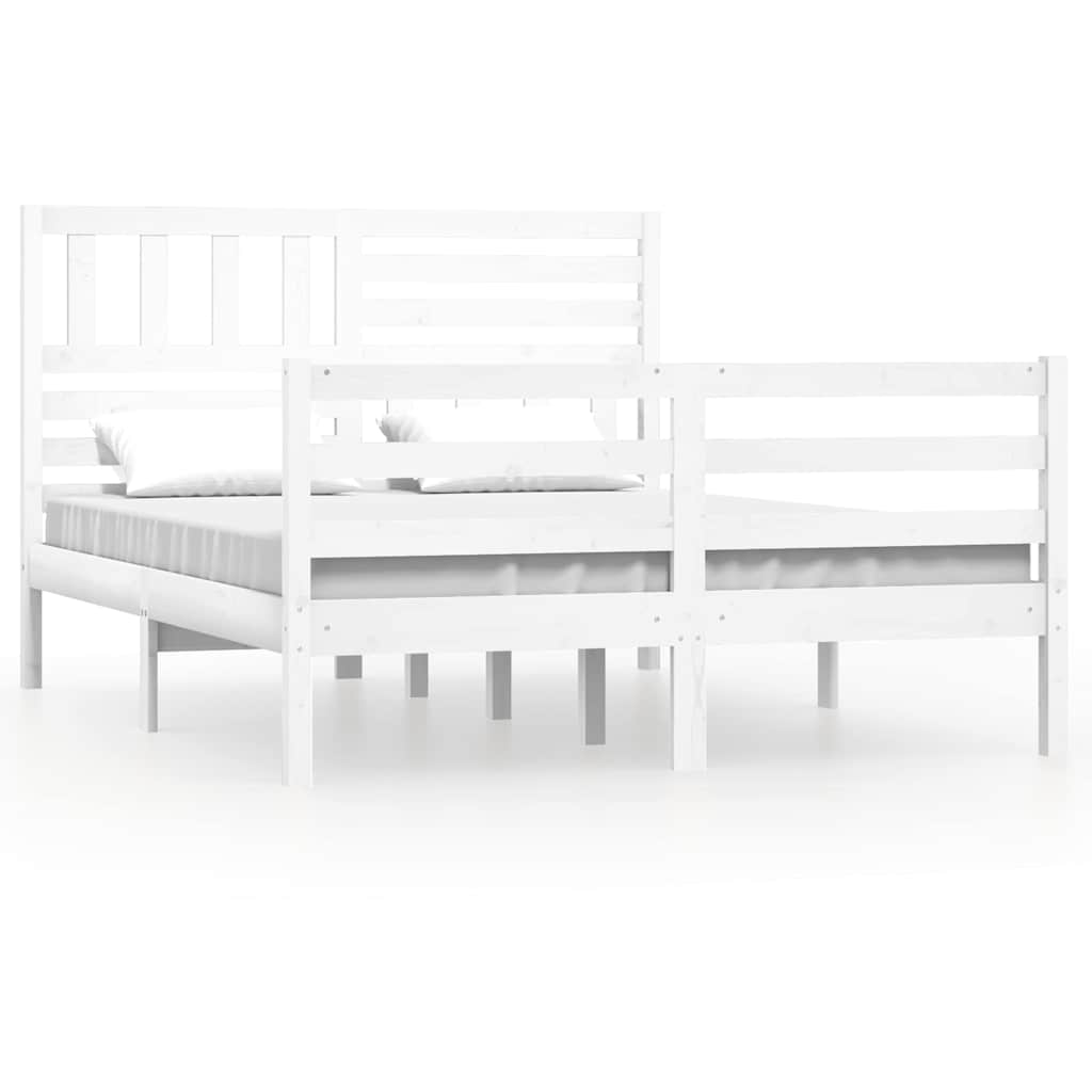 Vidaxl bedframe massief hout wit 140x200 cm