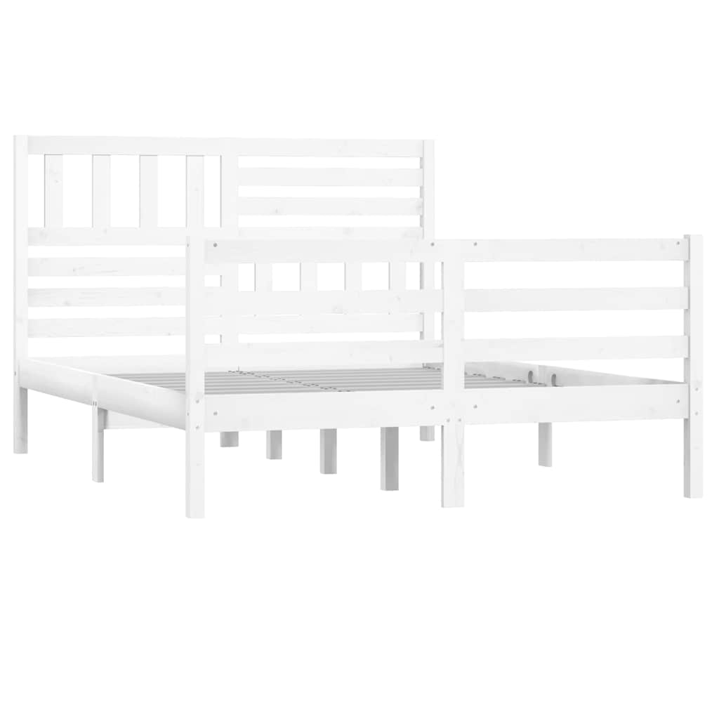 Vidaxl bedframe massief grenenhout wit 160x200 cm