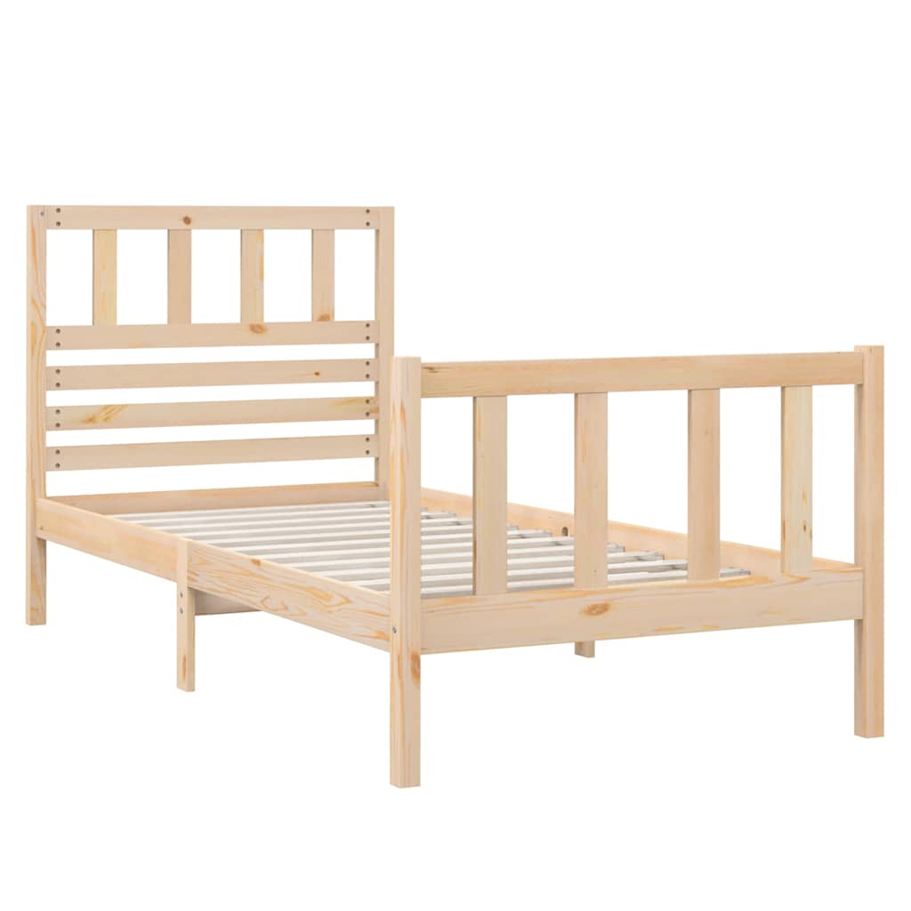 Vidaxl bedframe massief hout 75x190 cm