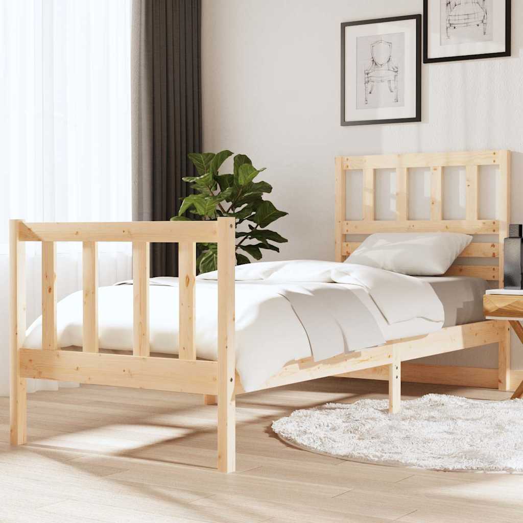 Vidaxl bedframe massief hout 75x190 cm