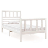 Vidaxl bedframe massief hout wit 75x190 cm