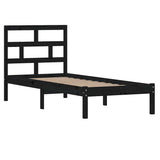 Vidaxl bedframe massief hout zwart 75x190 cm