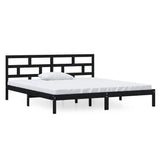Vidaxl bedframe massief grenenhout zwart 140x190 cm