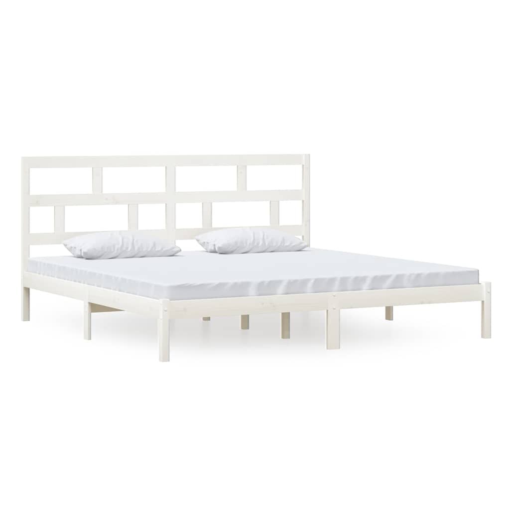 Vidaxl bedframe massief grenenhout wit 200x200 cm