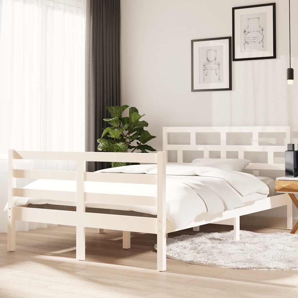 Vidaxl bedframe massief grenenhout wit 120x200 cm