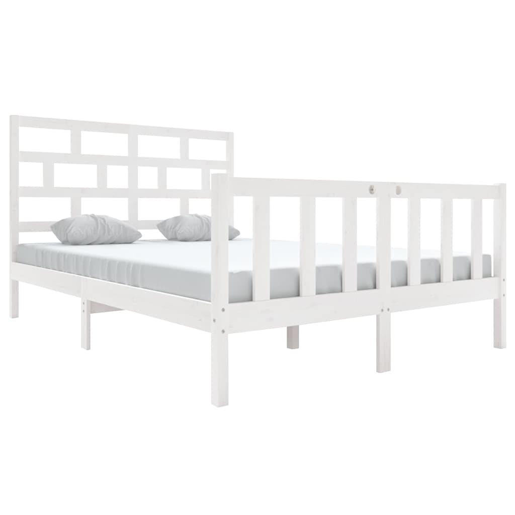 Vidaxl bedframe massief grenenhout wit 120x200 cm