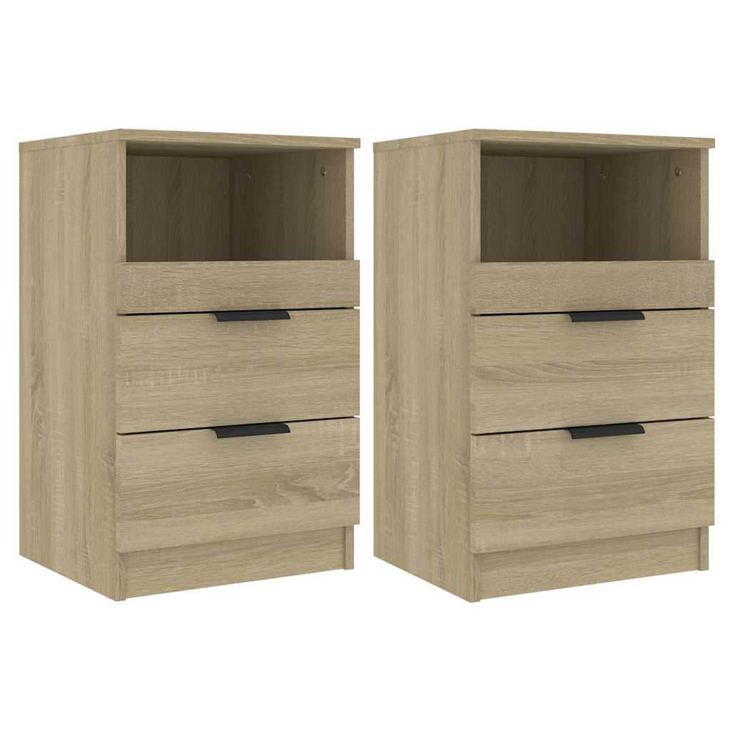 Vidaxl nachtkastjes 2 st bewerkt hout sonoma eikenkleurig