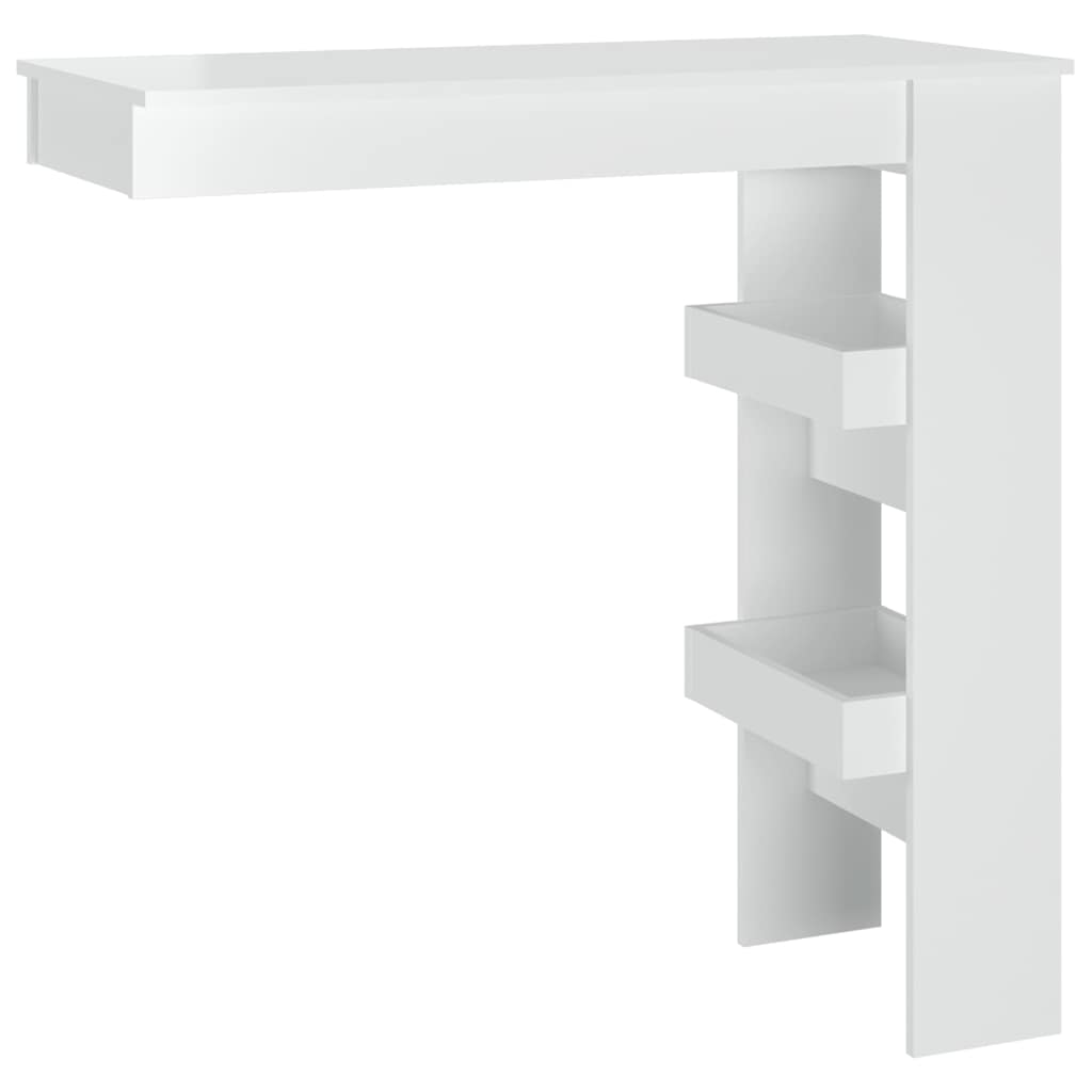 Vidaxl bartafel wandgemonteerd 102x45x103,5 cm hout hoogglans wit