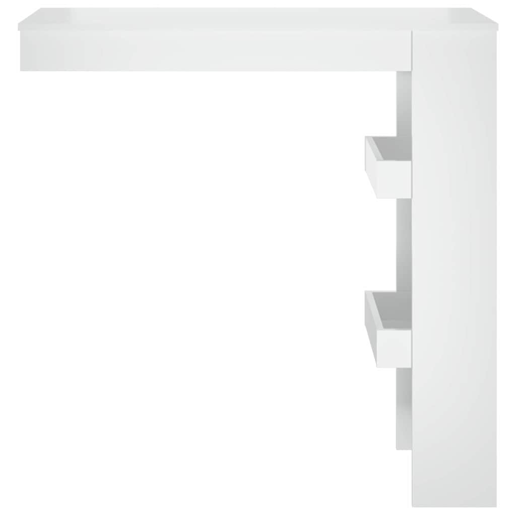 Vidaxl bartafel wandgemonteerd 102x45x103,5 cm hout hoogglans wit
