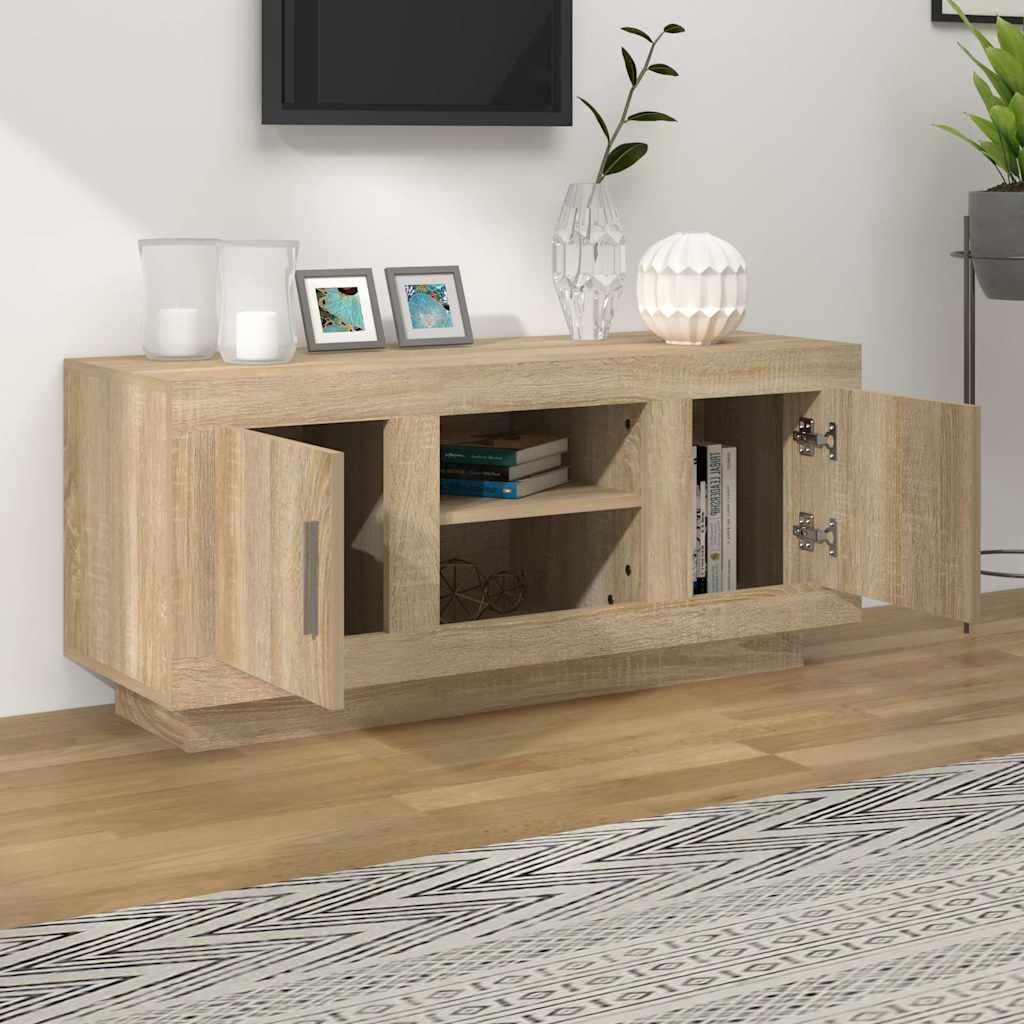 Vidaxl tv-meubel 102x35x45 cm bewerkt hout sonoma eikenkleurig