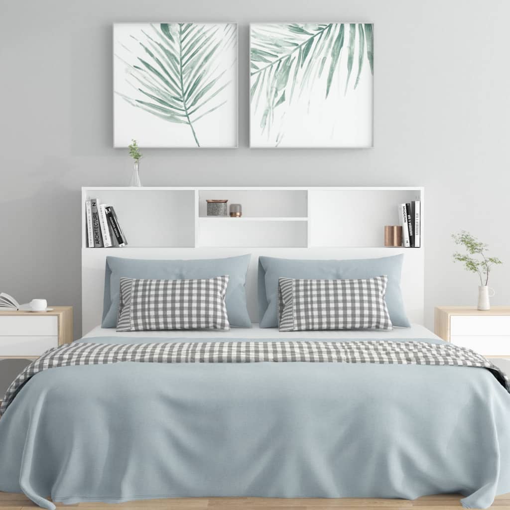 Vidaxl hoofdbordkast 160x19x103,5 cm wit