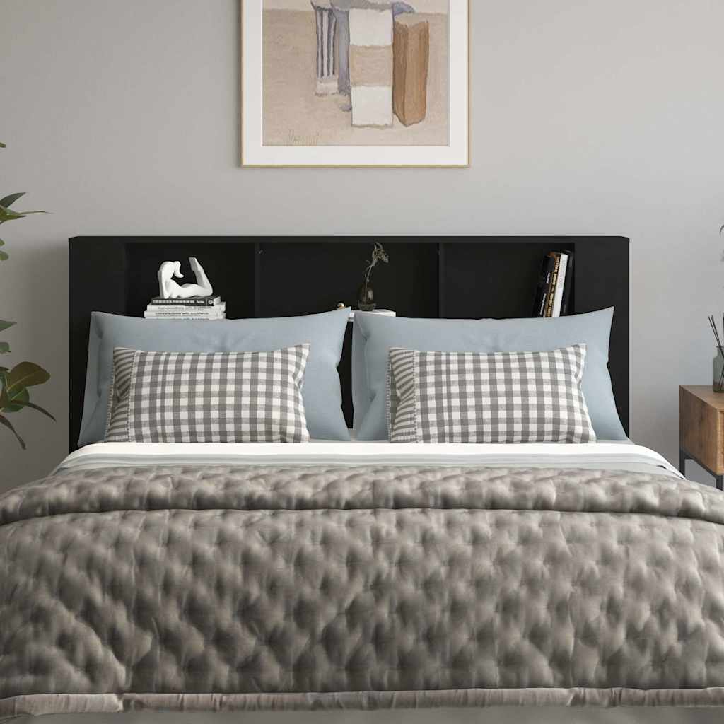 Vidaxl hoofdbordkast 180x18,5x104,5 cm zwart