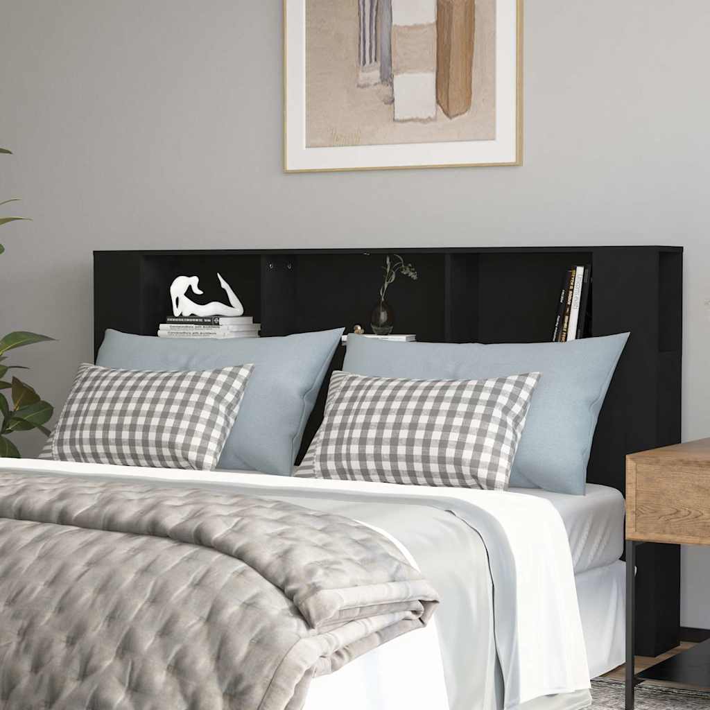 Vidaxl hoofdbordkast 180x18,5x104,5 cm zwart