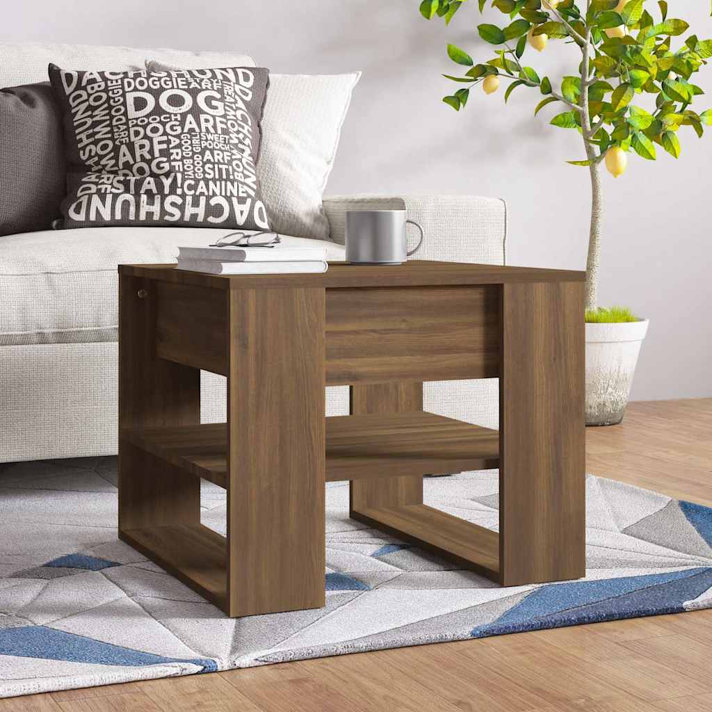 Vidaxl salontafel 55,5x55x45 cm bewerkt hout bruin eikenkleur